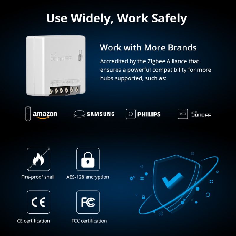 Sonoff - Interruptor inteligente Zigbee SONOFF ZBminir2, mini