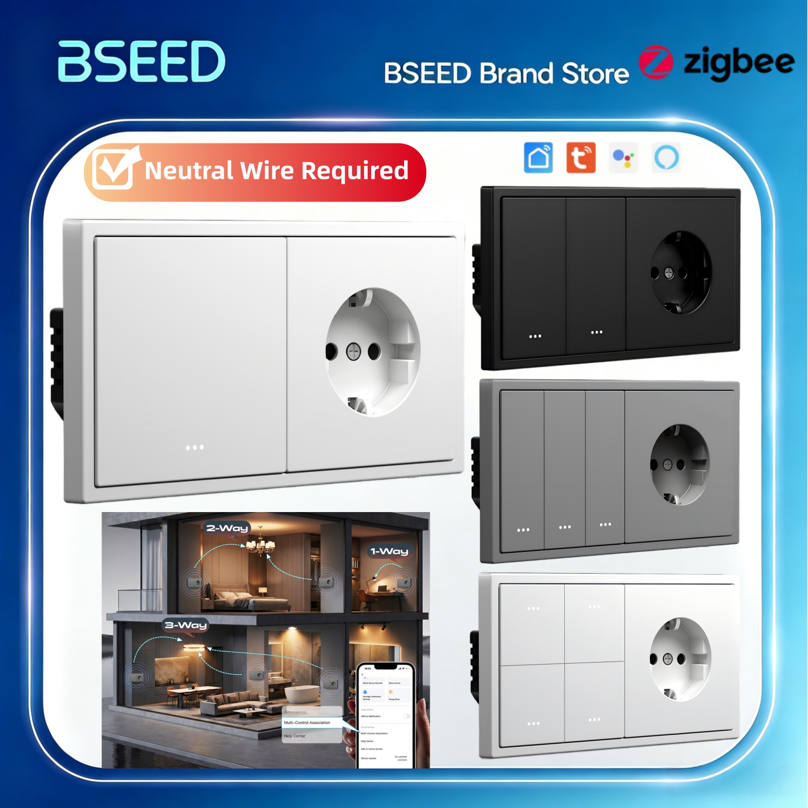 Interruptor inteligente BSEED  - Tuya 4 Channel avaliação e preço